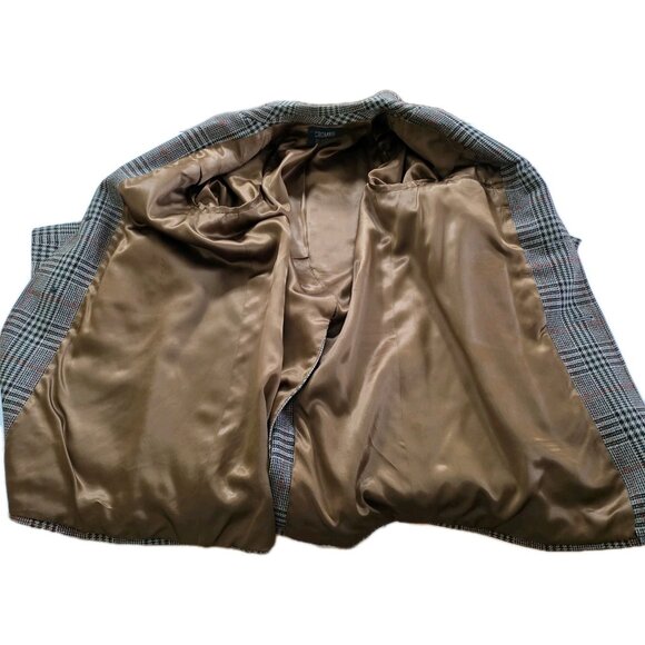 VTG Crombie Wool Coat 44 Glen Plaid LS Lined 1 Vent Buttons Union Made Classic - Picture 9 of 16